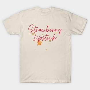 Strawberry Lipstick and Rose Gold Stars T-Shirt